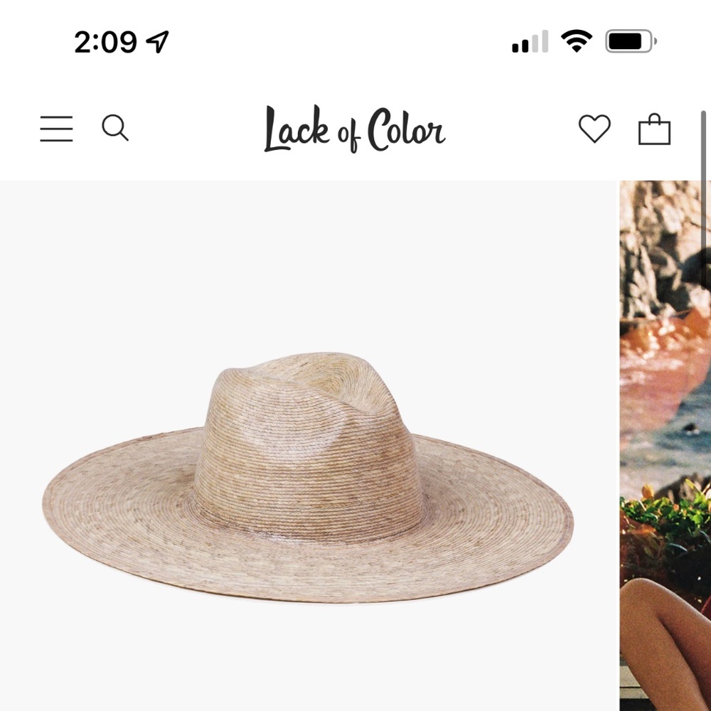 Lack of Color Palma Wide Fedora Hat S/M NWT